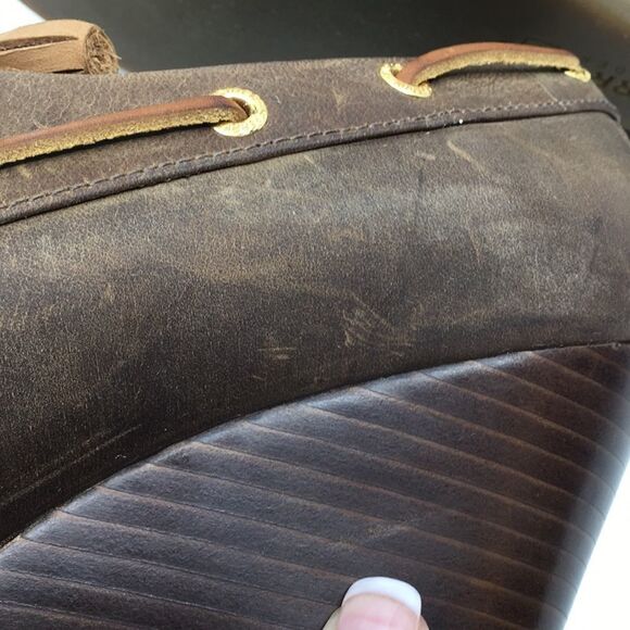 Sperry Top Sider Brown Nubuck Leather Wedges Sz 9.5 - Picture 14 of 16